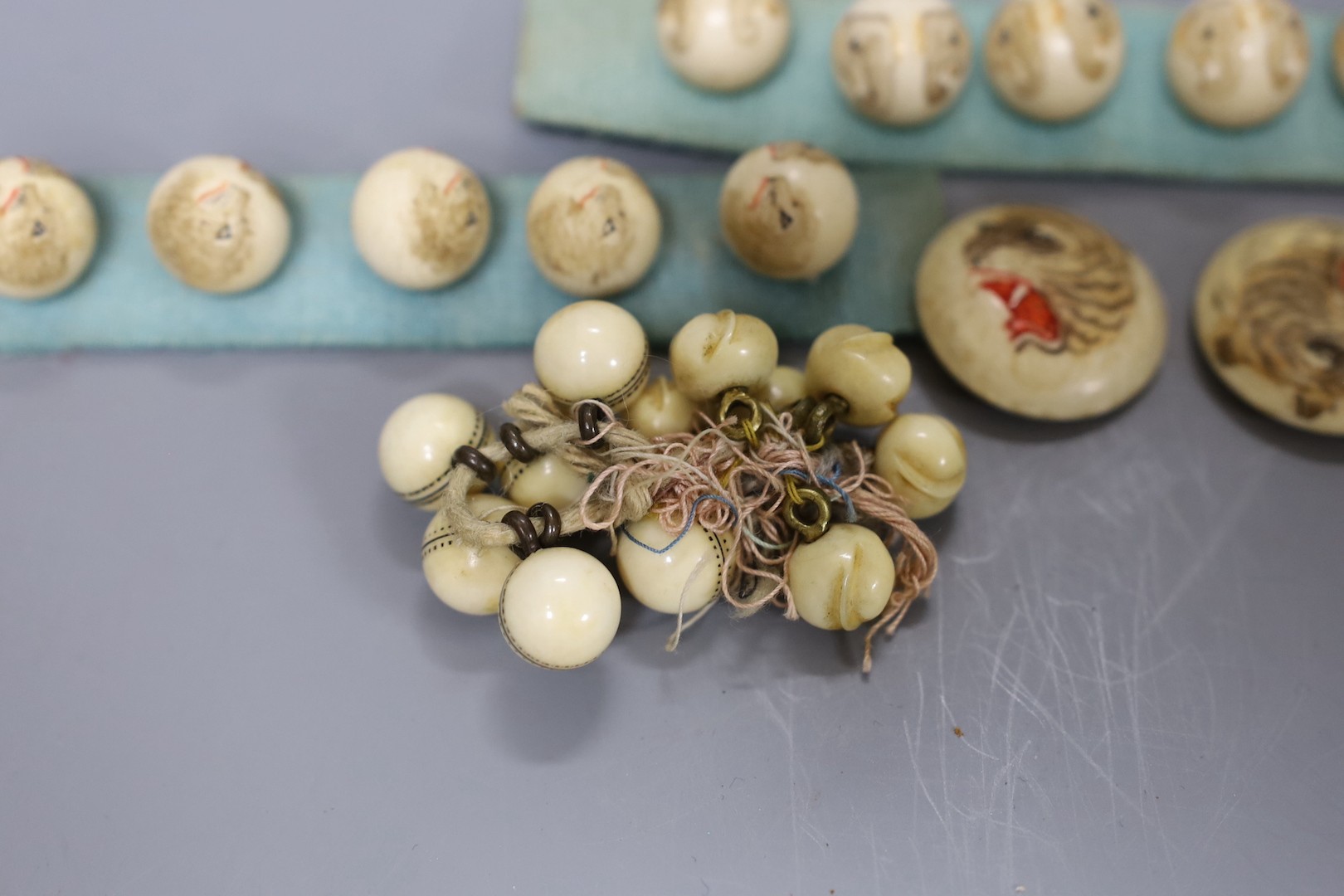 A group of Japanese ivory buttons, early 20th century etc